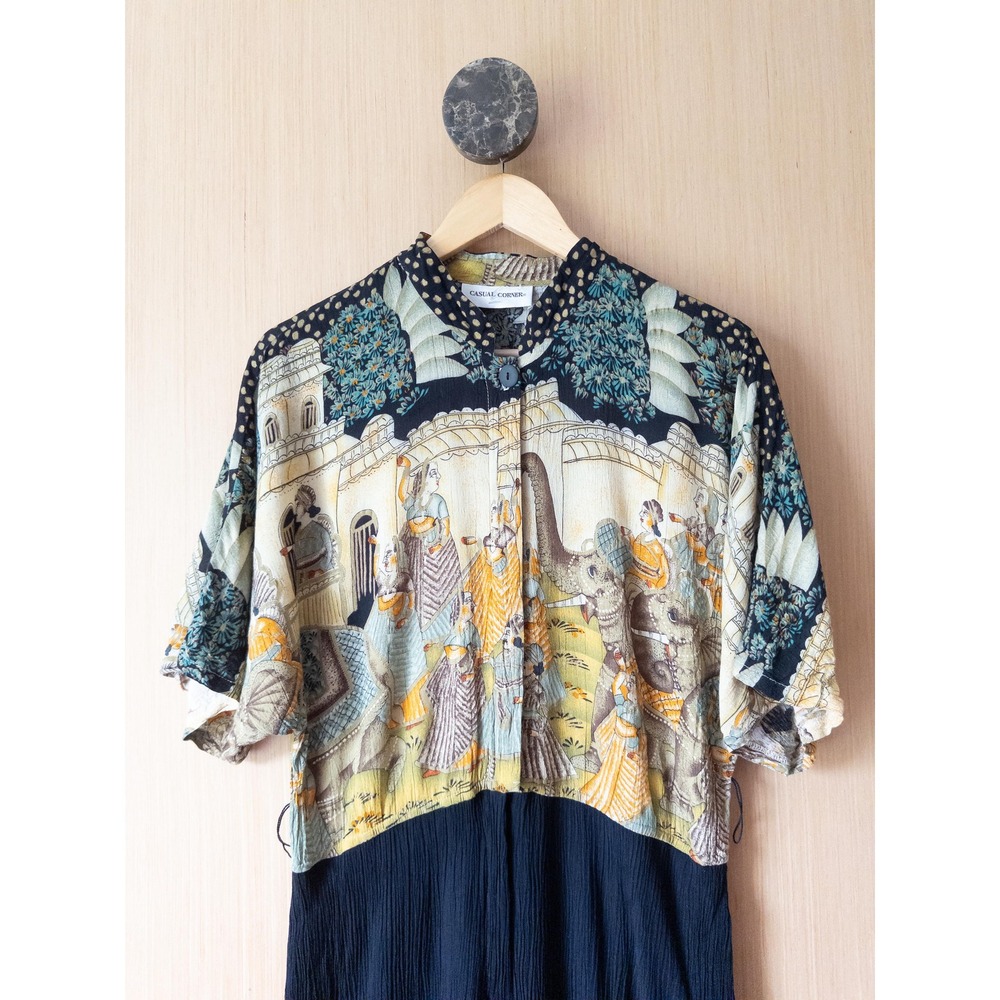 Vtg Casual Corner Scene Printed Romper - Picture 9 of 9